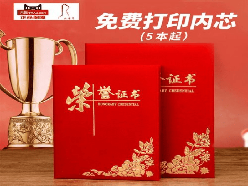 优秀女企业家表彰证书